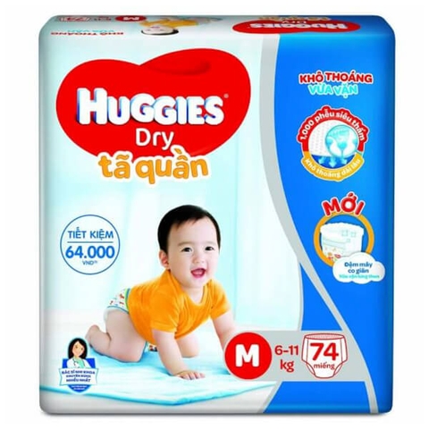 Bỉm - Tã quần Huggies size M 74 miếng (6-11kg) - (giao bao bì ngẫu nhiên)