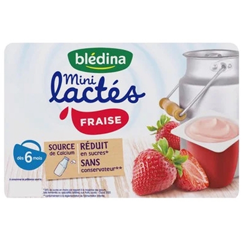 Sữa chua Bledina vị dâu tây cho bé từ 6 tháng tuổi 55g x 6 hộp