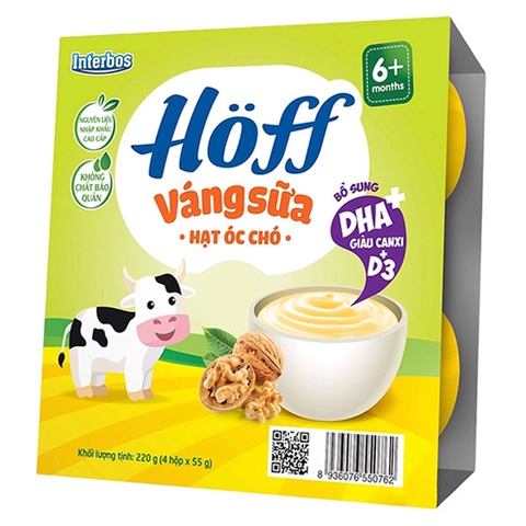 Váng sữa Hoff hạt óc chó cho bé từ 6 tháng tuổi 55g x 4 hộp