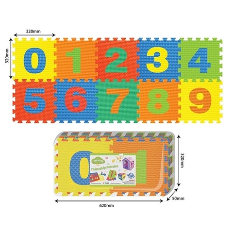 Thảm Papama ghép hình số (0-9) 10 tấm P0301 (32x32cm)