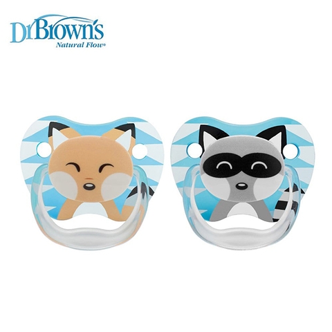Set 2 ty ngậm Dr.Brown's hình gấu mèo và cáo 0-6M