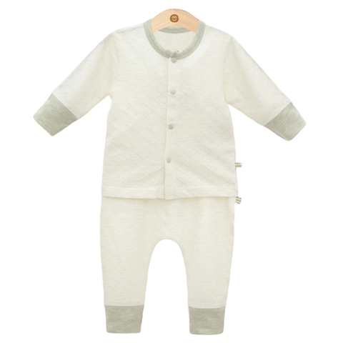 Bộ Uala cài giữa Organic 6-9M 3975 - Xanh lá