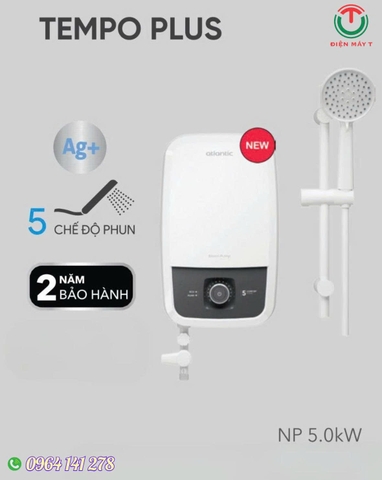 Máy nước nóng trực tiếp Atlantic 5000W Tempo Plus NP 5.0 kw ( không bơm )