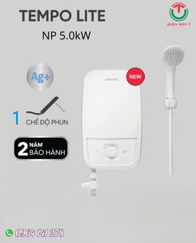 Máy nước nóng trực tiếp Atlantic Tempo Lite 5000 ( Không bơm )