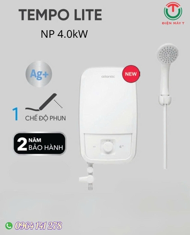Máy nước nóng trực tiếp Atlantic Tempo Lite 4000 ( Không bơm )