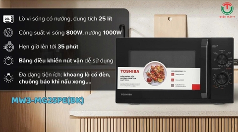 Lò vi sóng có nướng Toshiba 25 lít MW3-MG25PE(BK)