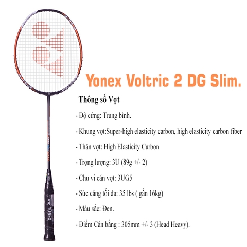 Vợt cầu lông Yonex Voltric 2 DG Slim 1 vợt 1 túi Bảo hành 3 Tháng