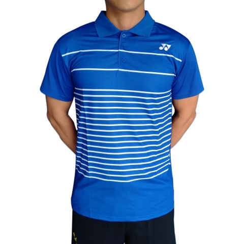Áo cầu lông yonex cổ bẻ 2019 Nam nữ Xanh dương