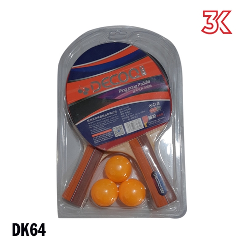 Bộ 2 vợt bóng bàn kèm 3 bóng bàn DECOQI DK-63 , DK-64