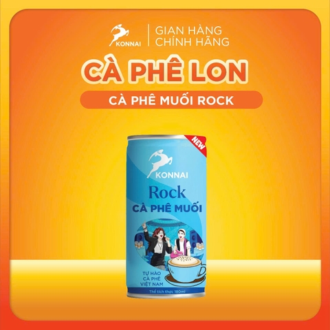 Cà phê lon ROCK - cà phê muối Konnai Coffee đóng lon 180ml/lon
