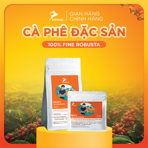 Cà phê Robusta Tây Nguyên đặc sản nguyên chất đậm đà hậu vị ngọt pha phin pha máy BRAVE