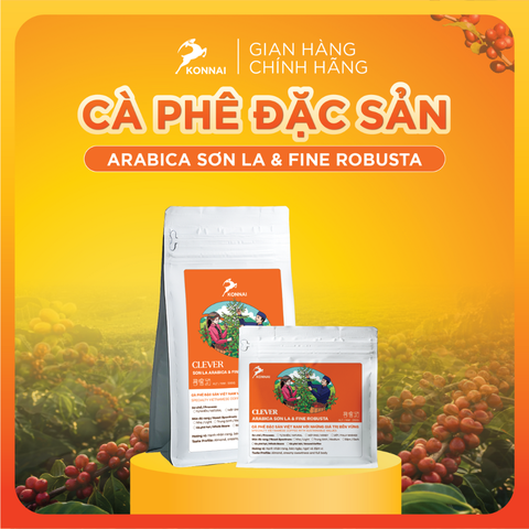 Cà phê đặc sản Arabica Sơn La Robusta Tây Nguyên nguyên chất đậm đà hậu vị ngọt pha phin pha máy CLEVER Konnai Coffee