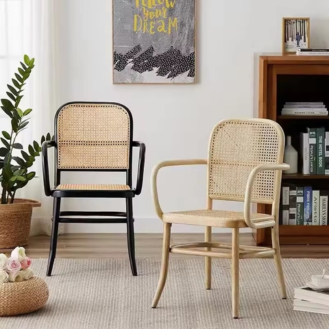 Ghế Cafe Đan Mây Tay Cong - GDM31