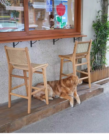 Ghế Bar Cafe Gỗ Đan Dây - GDD14