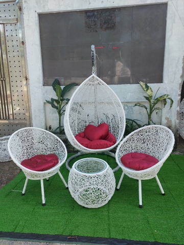 BỘ BÀN GHẾ + XÍCH ĐU NGOÀI TRỜI