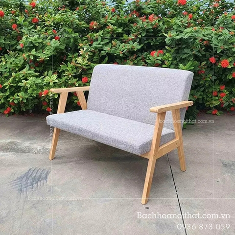 GHẾ SOFA TAY DẸT ĐÔI GỖ CAO SU - SFG03