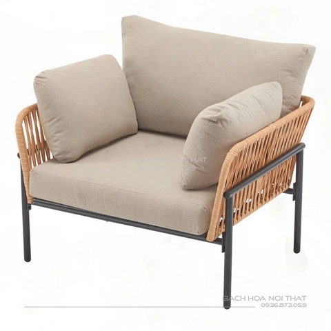 Ghế Ngoài Trời Khung Sắt Đan Dây GD19