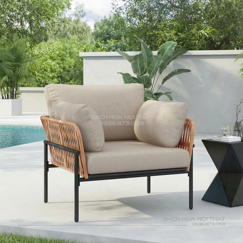 Ghế Ngoài Trời Khung Sắt Đan Dây GD19