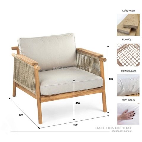 Ghế Sofa Ngoài Trời Sân Vườn GD20