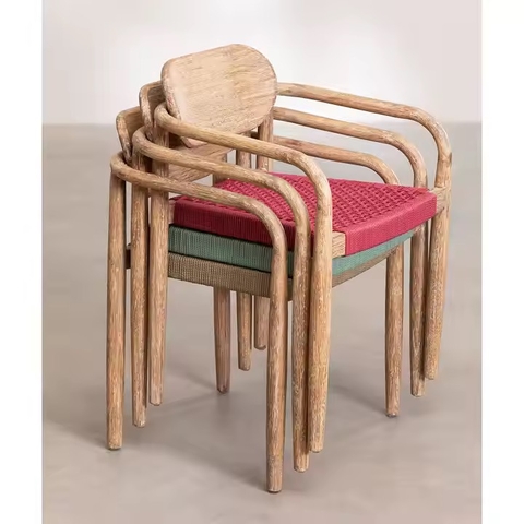 Ghế Cafe Gỗ Vintage Đan Dây - GDD9