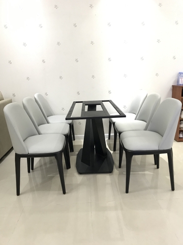 BỘ BÀN ĂN MẶT ĐÁ 6 GHẾ - BAMD24