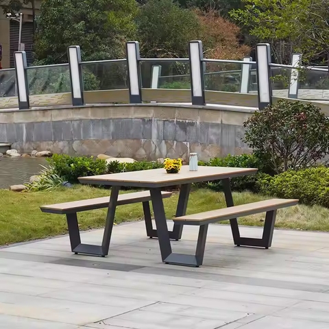 Bàn Ghế Gỗ Nhựa Ngoài Trời - BGN1