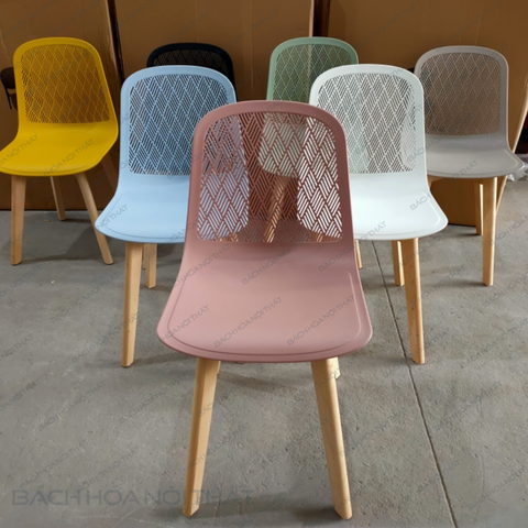 GHẾ NHỰA ĐÚC CHÂN GỖ 3003B