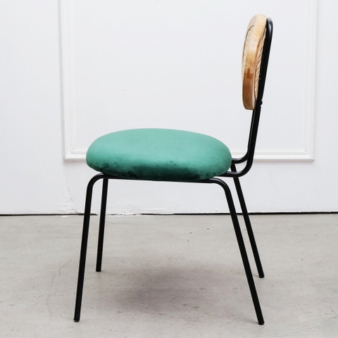 GHẾ CAFE MẶT NỆM LƯNG ĐAN MÂY