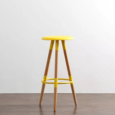 GHẾ BAR CAFE MẶT NHỰA CHÂN CHỤM GỖ - BAR8