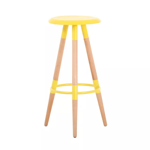 GHẾ BAR CAFE MẶT NHỰA CHÂN CHỤM GỖ - BAR8