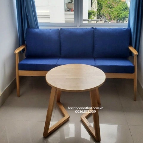 BÀN TRÀ CAFE GỖ CAO SU CHÂN V - BCF35