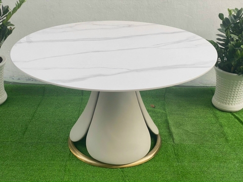 BÀN ĂN MẶT ĐÁ TRÒN CHÂN INOX