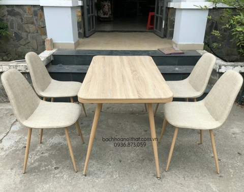 BỘ BÀN ĂN GỖ MDF 4 GHẾ GIÁ RẺ - BBA42