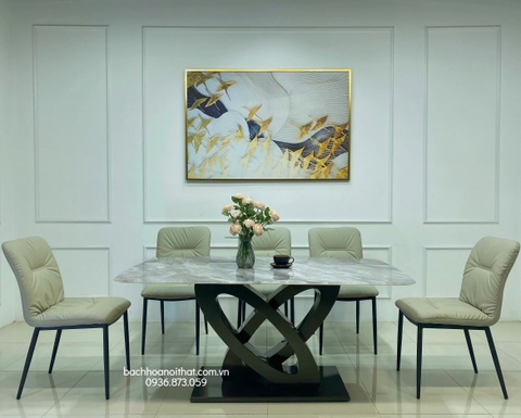 BÀN ĂN MẶT ĐÁ BẠCH NGỌC CAO CẤP - BAMD147