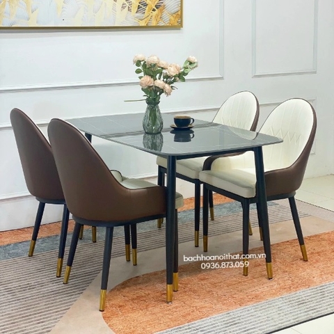 BỘ BÀN ĂN MẶT ĐÁ 4 GHẾ MONET GIÁ RẺ - BBA13