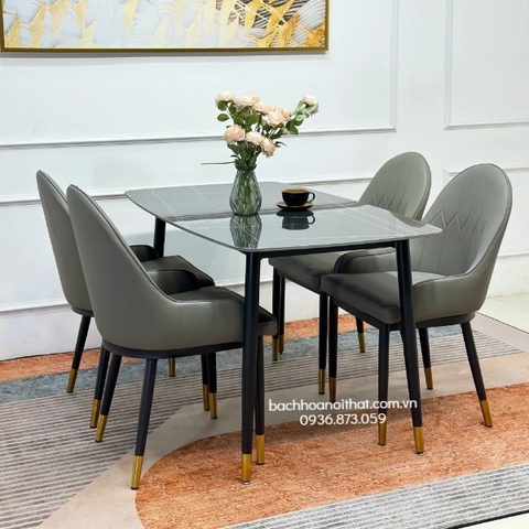 BỘ BÀN ĂN MẶT ĐÁ 4 GHẾ MONET GIÁ RẺ - BBA13