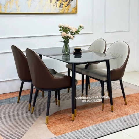 BỘ BÀN ĂN MẶT ĐÁ 4 GHẾ MONET GIÁ RẺ - BBA13