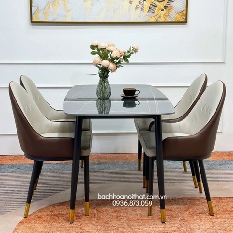 BỘ BÀN ĂN MẶT ĐÁ 4 GHẾ MONET GIÁ RẺ - BBA13