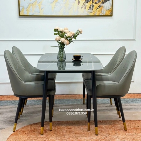 BỘ BÀN ĂN MẶT ĐÁ 4 GHẾ MONET GIÁ RẺ - BBA13