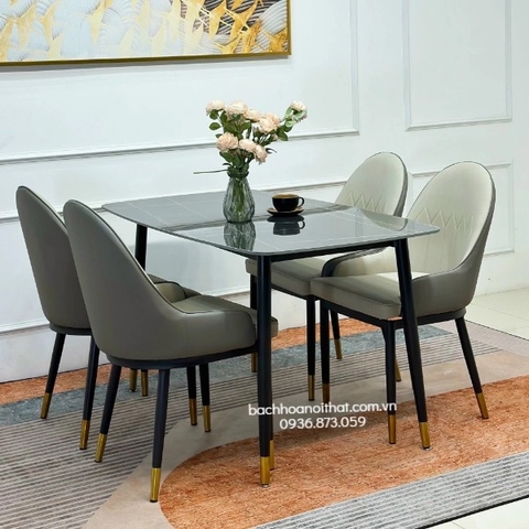 BỘ BÀN ĂN MẶT ĐÁ 4 GHẾ MONET GIÁ RẺ - BBA13