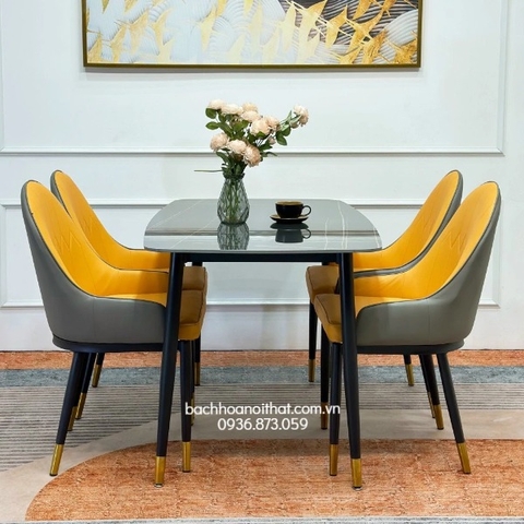 BỘ BÀN ĂN MẶT ĐÁ 4 GHẾ MONET GIÁ RẺ - BBA13