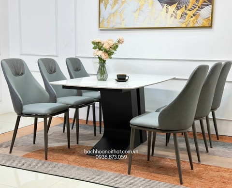 BÀN ĂN MẶT ĐÁ NHẬP KHẨU CHÂN SẮT - BAMD148