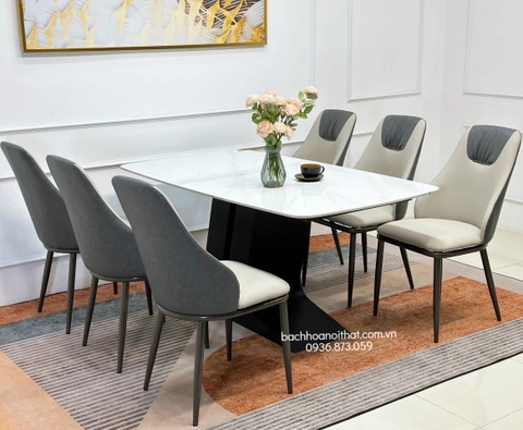 BÀN ĂN MẶT ĐÁ NHẬP KHẨU CHÂN SẮT - BAMD148