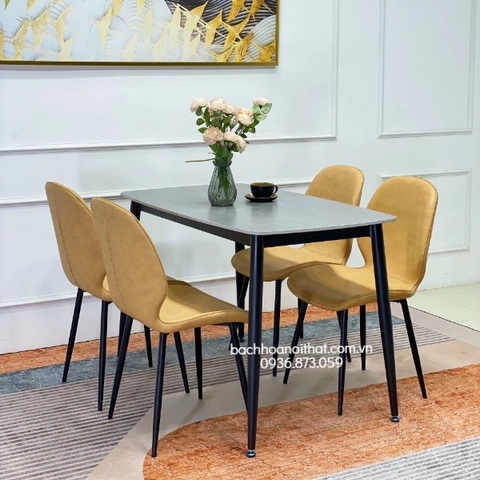 BỘ BÀN ĂN 4 GHẾ NORDIC CHÂN CÔN - BBA45