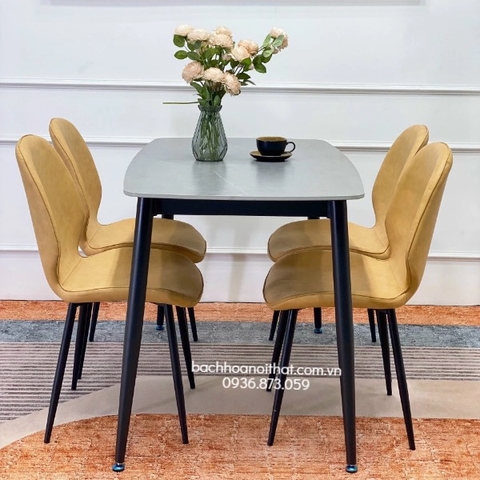BỘ BÀN ĂN 4 GHẾ NORDIC CHÂN CÔN - BBA45