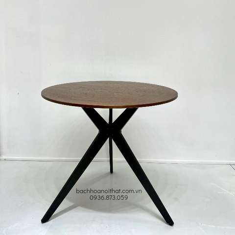 BÀN CAFE MẶT GỖ PHỦ VENEER CHÂN SẮT - BCF65