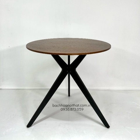 BÀN CAFE MẶT GỖ PHỦ VENEER CHÂN SẮT - BCF65