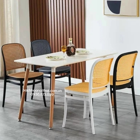 GHẾ NHỰA ĐÚC MẶT GIẢ MÂY - GND28