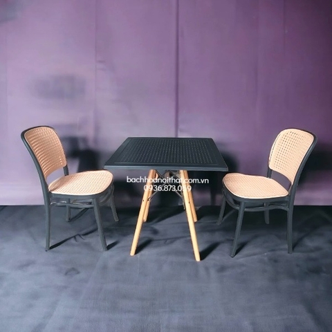 GHẾ NHỰA ĐÚC MẶT GIẢ MÂY - GND28