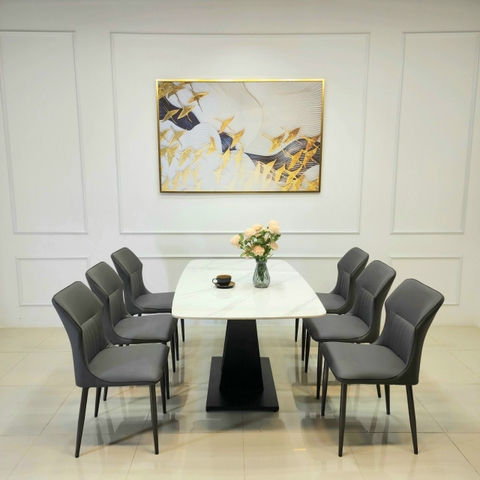 Bộ Bàn Ăn Chân X 6 Ghế Kelly-BBA49